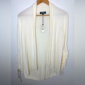 EXPRESS OPEN FRONT IVORY CARDIGAN LACED SLEEVE DETAIL SIZE MEDIUM NEW WITH TAG